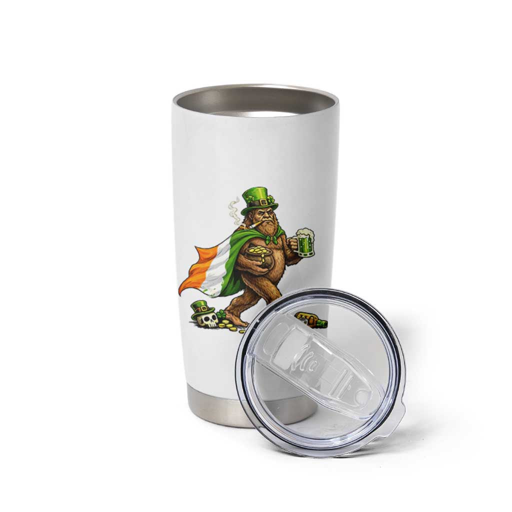 Funny St Patricks Day Bigfoot Tumbler Cup Mythical Party Gift