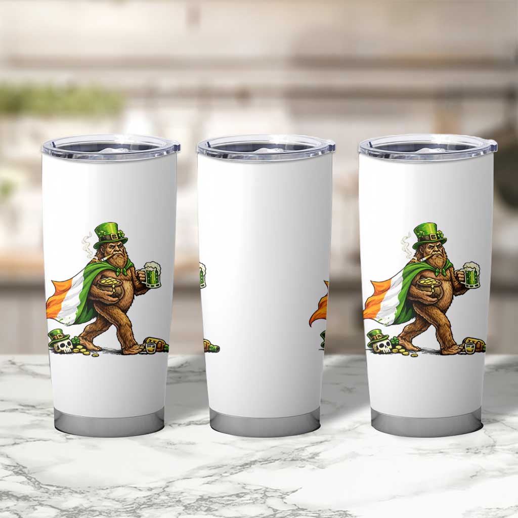 Funny St Patricks Day Bigfoot Tumbler Cup Mythical Party Gift