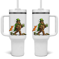 Funny St Patricks Day Bigfoot Tumbler With Handle Mythical Party Gift