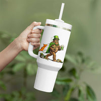 Funny St Patricks Day Bigfoot Tumbler With Handle Mythical Party Gift