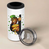 Funny St Patricks Day Bigfoot 4 in 1 Can Cooler Tumbler Irish Revelry Gift