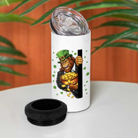 Funny St Patricks Day Bigfoot 4 in 1 Can Cooler Tumbler Irish Revelry Gift