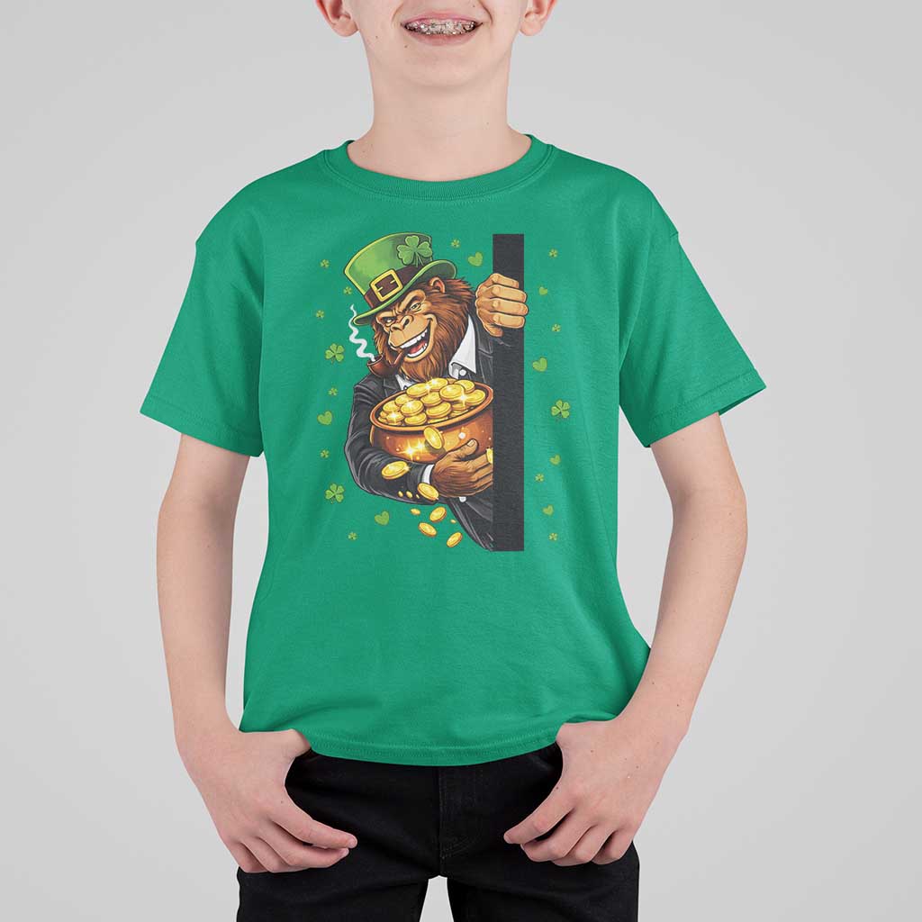 Funny St Patricks Day Bigfoot T Shirt For Kid Irish Revelry Gift