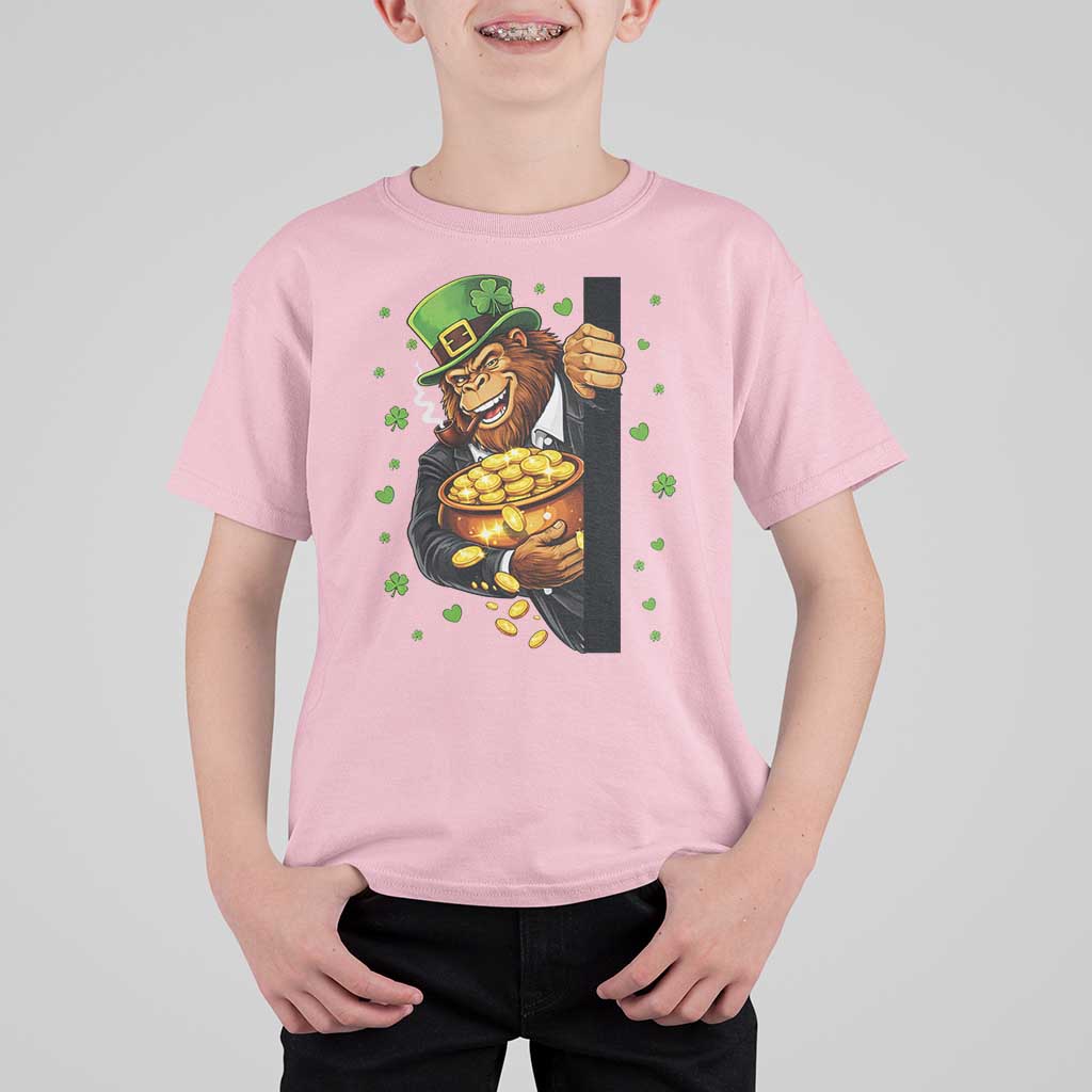 Funny St Patricks Day Bigfoot T Shirt For Kid Irish Revelry Gift