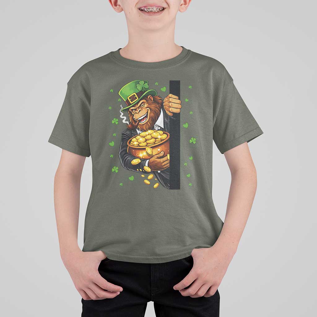 Funny St Patricks Day Bigfoot T Shirt For Kid Irish Revelry Gift