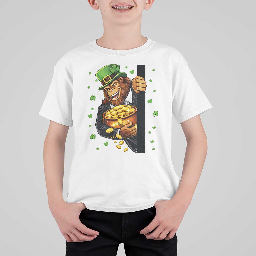 Funny St Patricks Day Bigfoot T Shirt For Kid Irish Revelry Gift