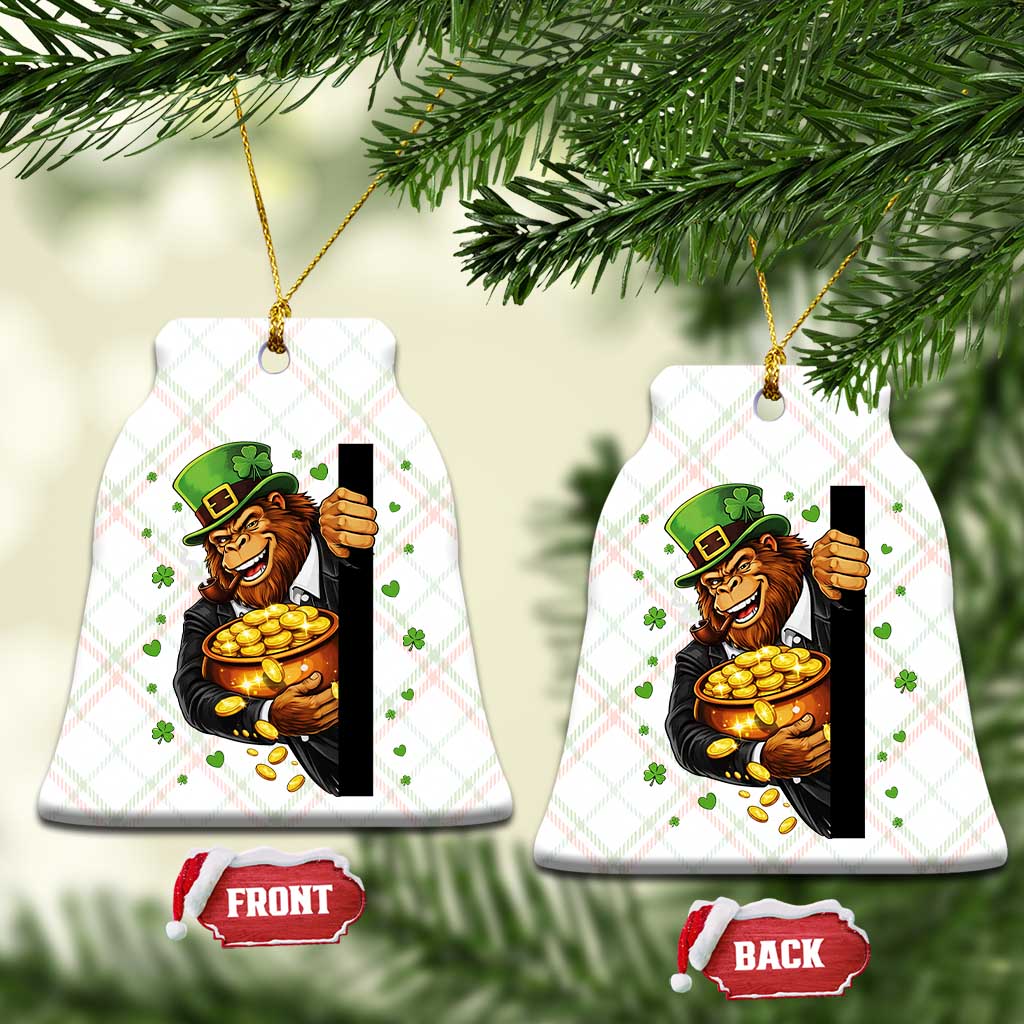 Funny St Patricks Day Bigfoot Ceramic Ornament Irish Revelry Gift