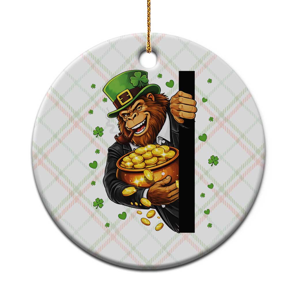 Funny St Patricks Day Bigfoot Ceramic Ornament Irish Revelry Gift