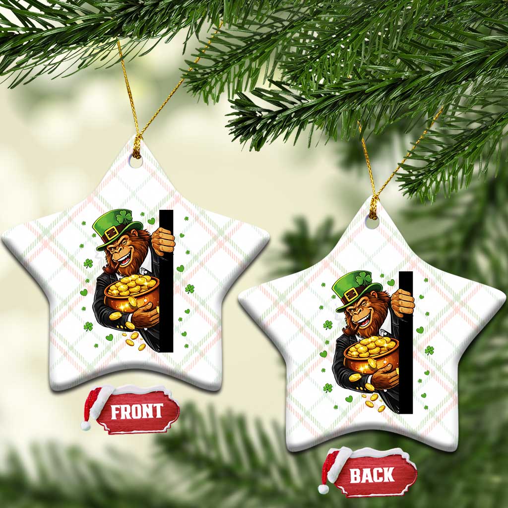 Funny St Patricks Day Bigfoot Ceramic Ornament Irish Revelry Gift