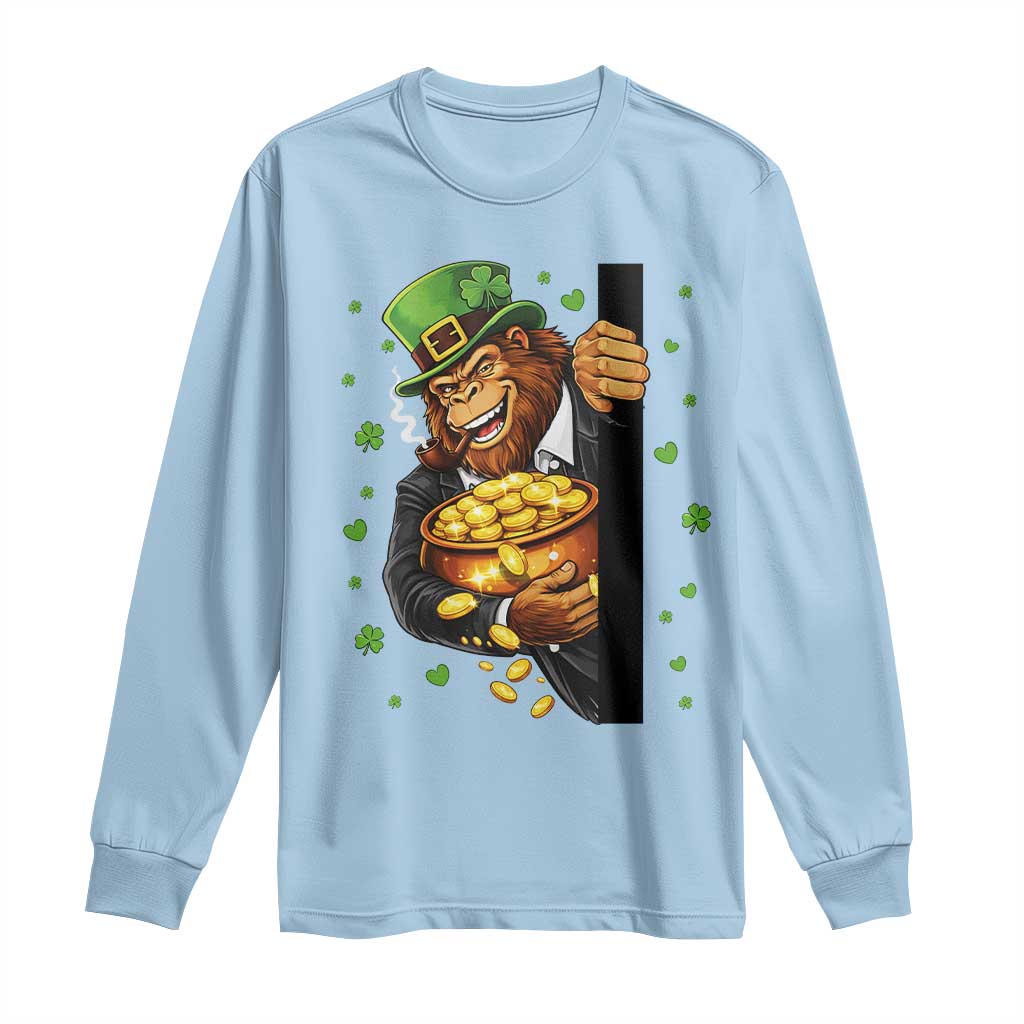 Funny St Patricks Day Bigfoot Long Sleeve Shirt Irish Revelry Gift