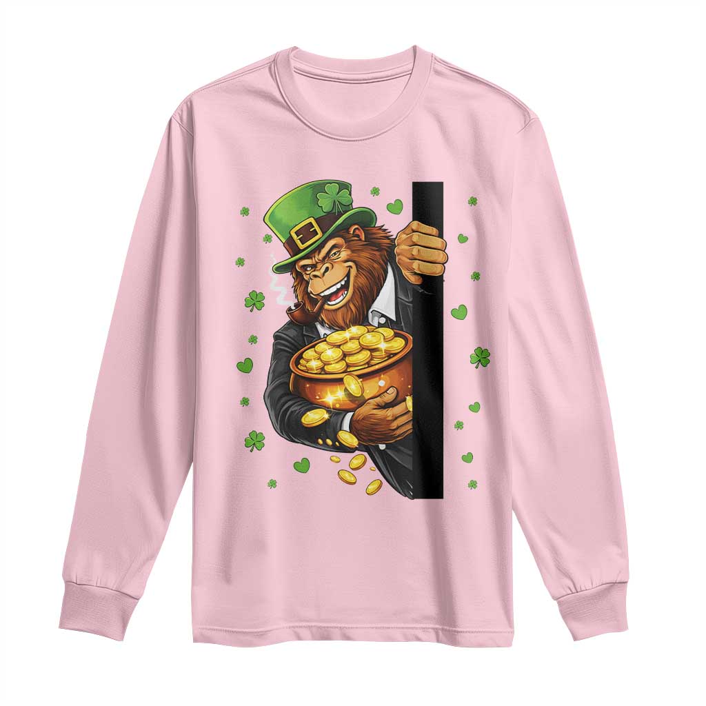 Funny St Patricks Day Bigfoot Long Sleeve Shirt Irish Revelry Gift