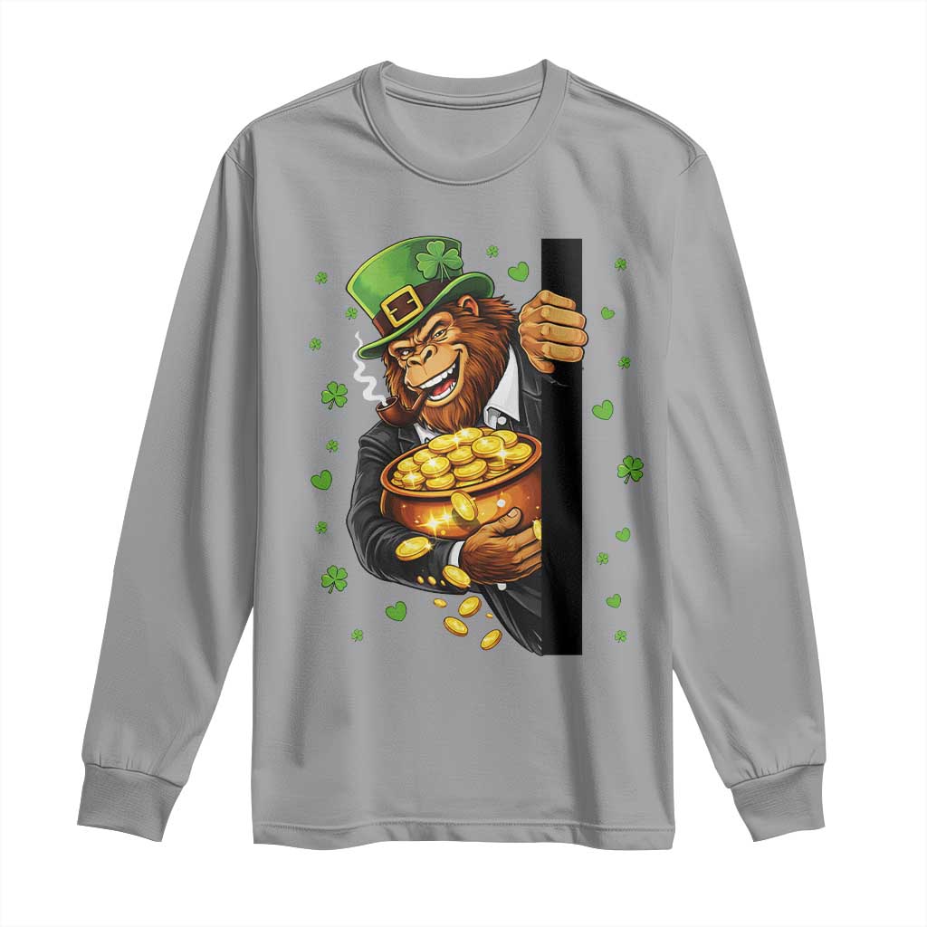 Funny St Patricks Day Bigfoot Long Sleeve Shirt Irish Revelry Gift