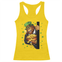 Funny St Patricks Day Bigfoot Racerback Tank Top Irish Revelry Gift
