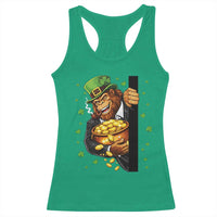 Funny St Patricks Day Bigfoot Racerback Tank Top Irish Revelry Gift