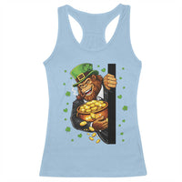 Funny St Patricks Day Bigfoot Racerback Tank Top Irish Revelry Gift