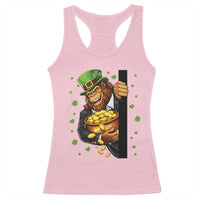Funny St Patricks Day Bigfoot Racerback Tank Top Irish Revelry Gift