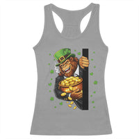 Funny St Patricks Day Bigfoot Racerback Tank Top Irish Revelry Gift