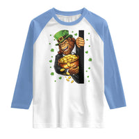 Funny St Patricks Day Bigfoot Raglan Shirt Irish Revelry Gift
