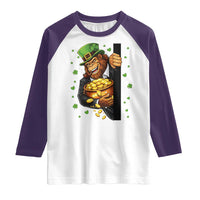 Funny St Patricks Day Bigfoot Raglan Shirt Irish Revelry Gift