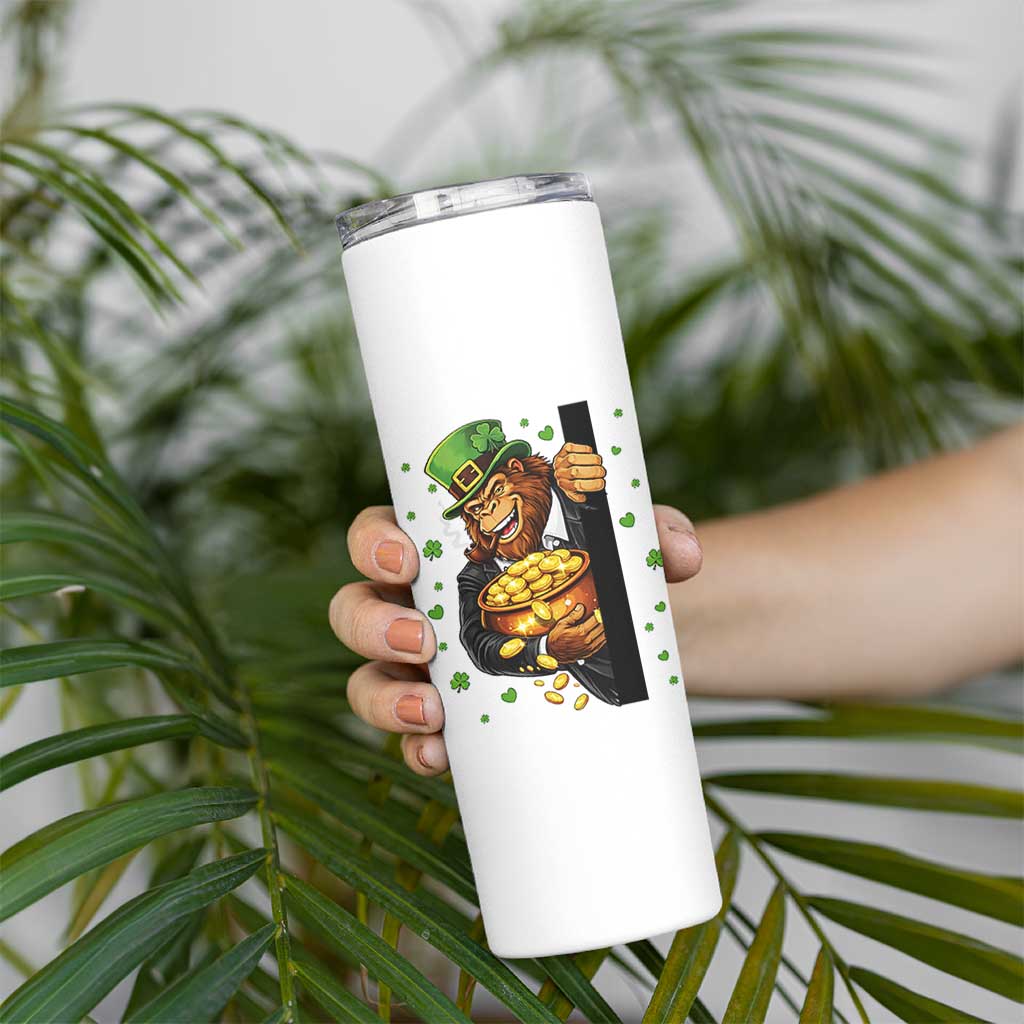 Funny St Patricks Day Bigfoot Skinny Tumbler Irish Revelry Gift