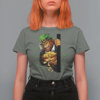 Funny St Patricks Day Bigfoot T Shirt For Women Irish Revelry Gift