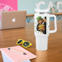 Funny St Patricks Day Bigfoot Tumbler With Handle Irish Revelry Gift