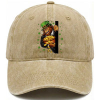 Funny St Patricks Day Bigfoot Washed Cotton Baseball Cap Irish Revelry Gift