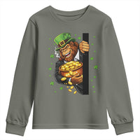 Funny St Patricks Day Bigfoot Youth Sweatshirt Irish Revelry Gift