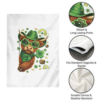 Funny Irish Highland Cow Garden Flag St Patricks Day Gift