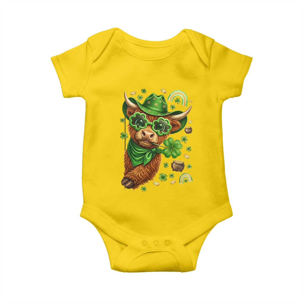 Funny Irish Highland Cow Baby Onesie St Patricks Day Gift