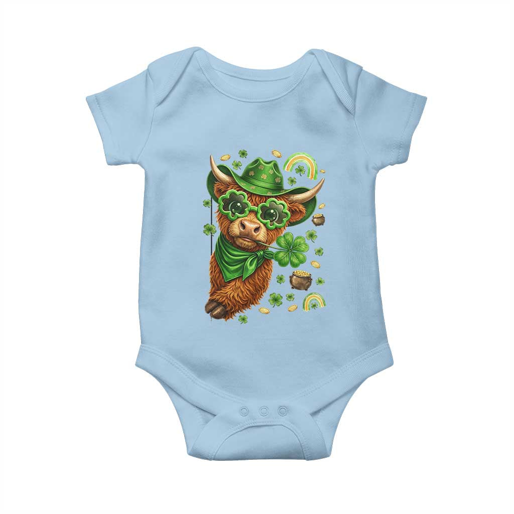 Funny Irish Highland Cow Baby Onesie St Patricks Day Gift