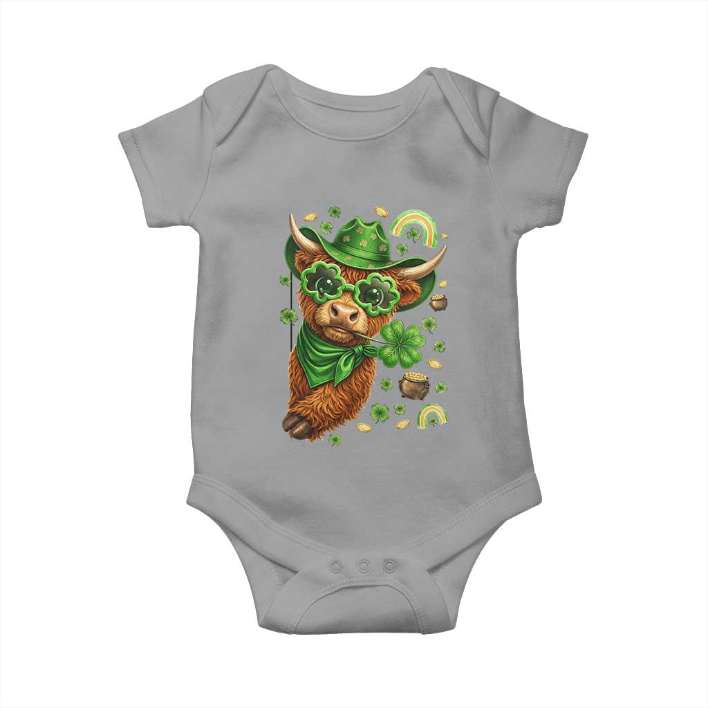 Funny Irish Highland Cow Baby Onesie St Patricks Day Gift