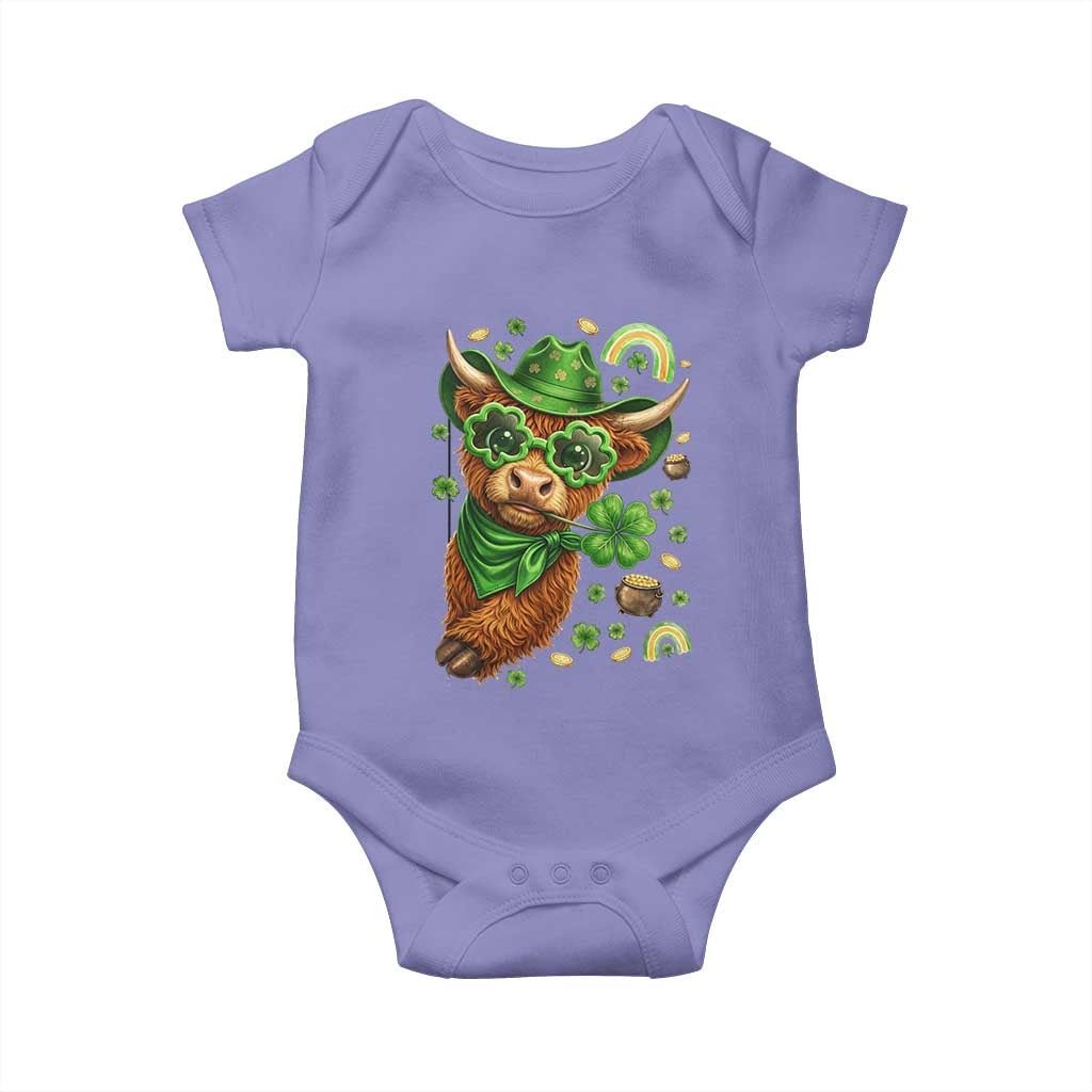 Funny Irish Highland Cow Baby Onesie St Patricks Day Gift