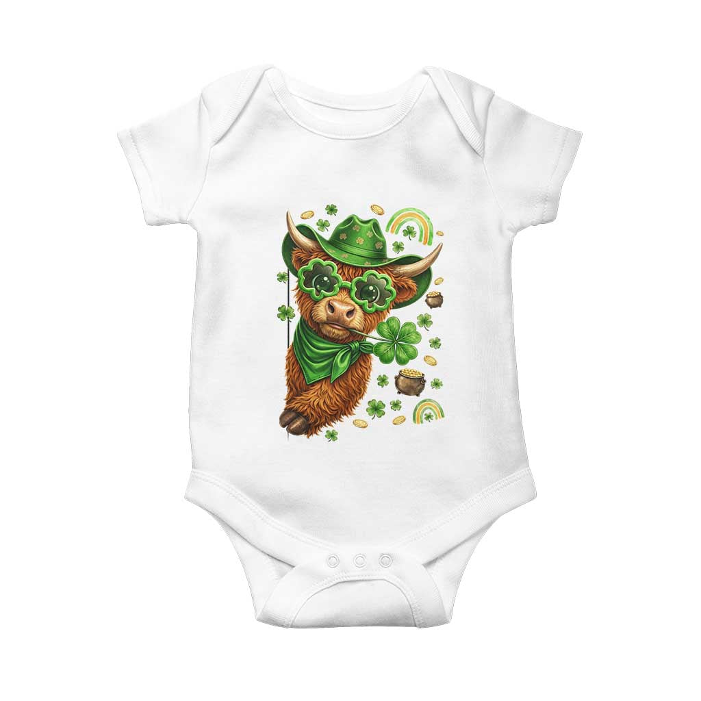 Funny Irish Highland Cow Baby Onesie St Patricks Day Gift