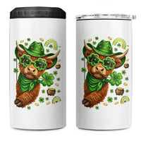 Funny Irish Highland Cow 4 in 1 Can Cooler Tumbler St Patricks Day Gift