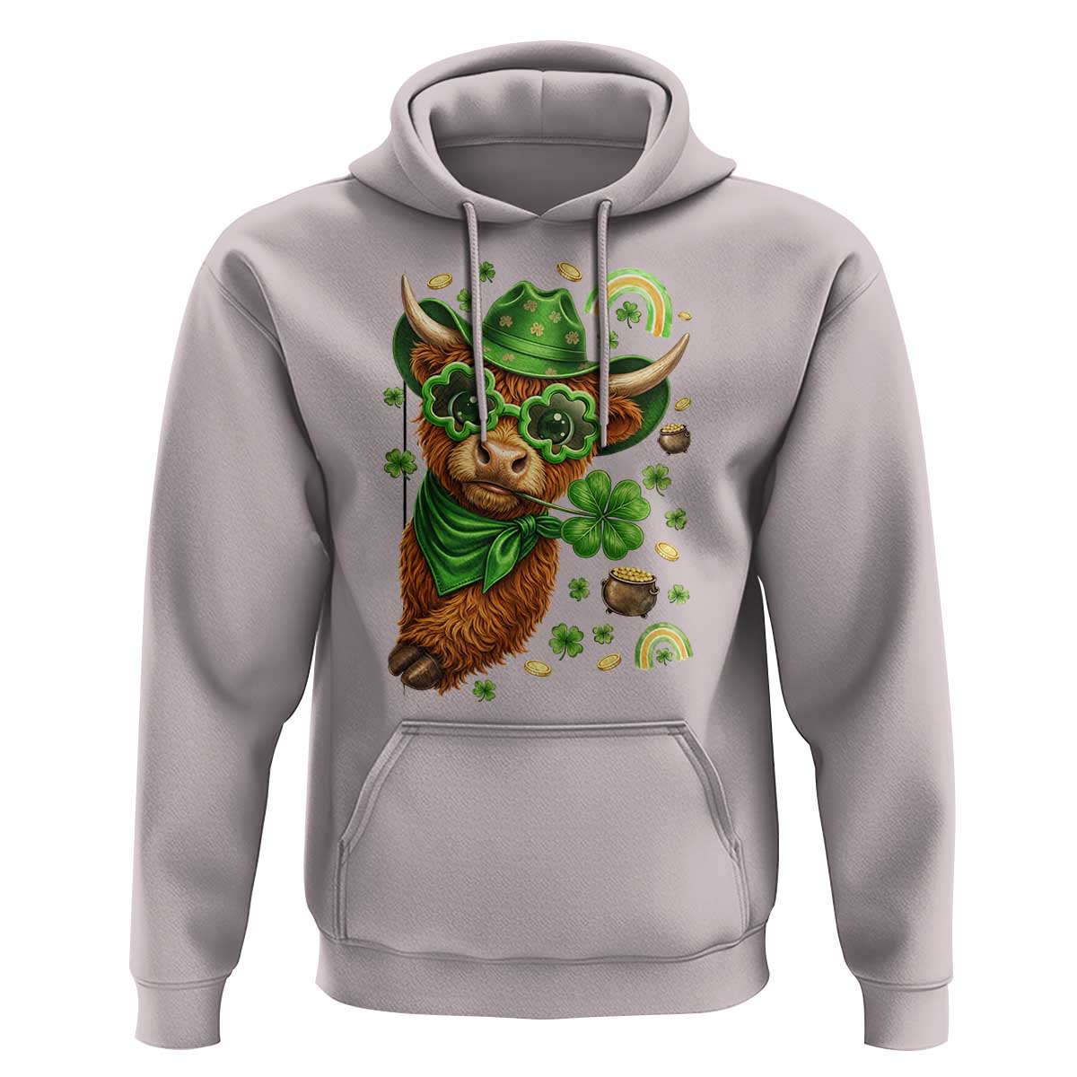 Funny Irish Highland Cow Hoodie St Patricks Day Gift