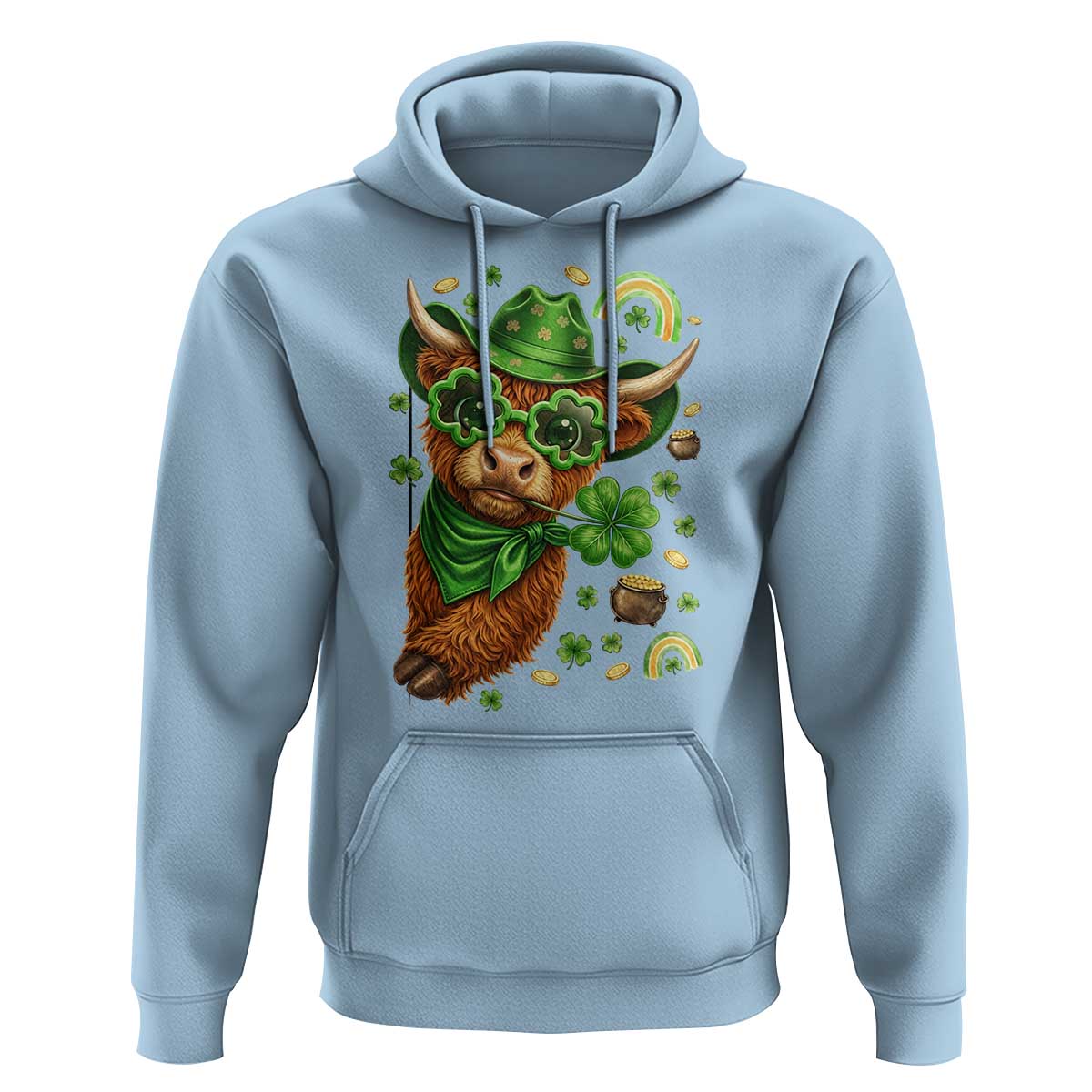 Funny Irish Highland Cow Hoodie St Patricks Day Gift