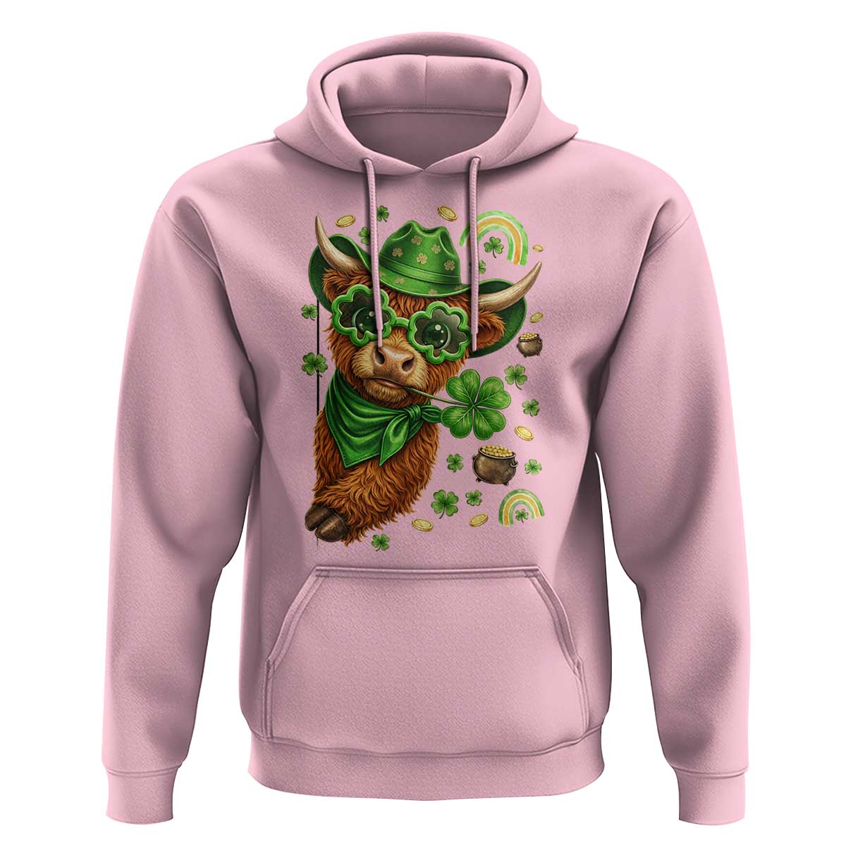 Funny Irish Highland Cow Hoodie St Patricks Day Gift
