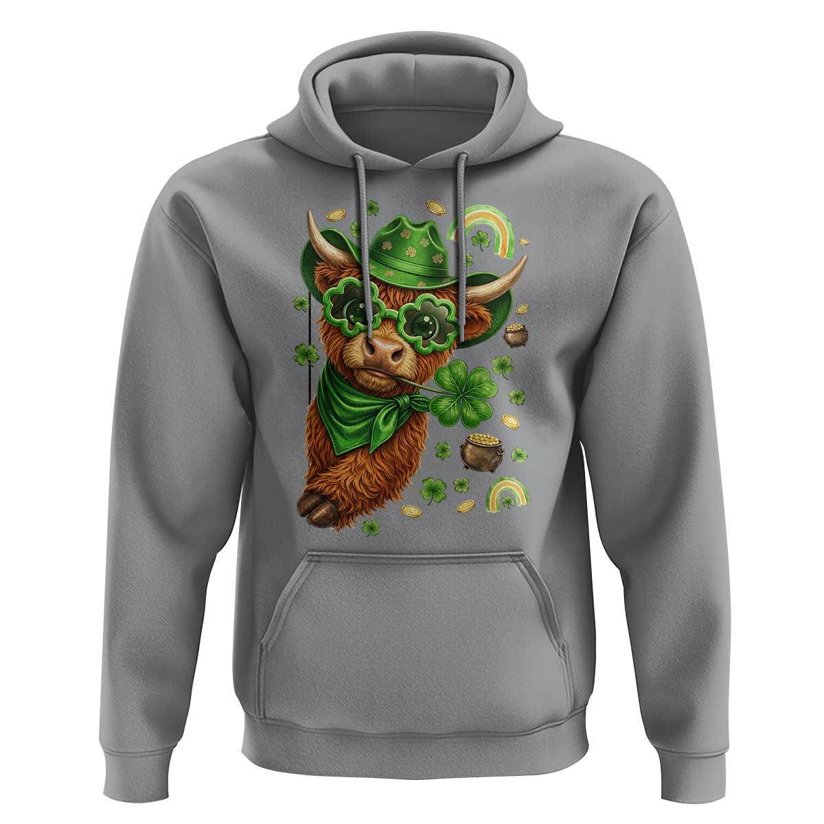 Funny Irish Highland Cow Hoodie St Patricks Day Gift
