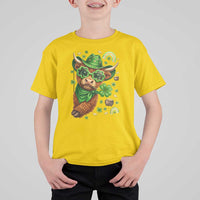 Funny Irish Highland Cow T Shirt For Kid St Patricks Day Gift