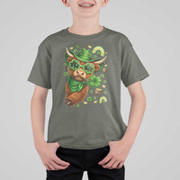 Funny Irish Highland Cow T Shirt For Kid St Patricks Day Gift