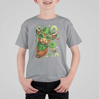 Funny Irish Highland Cow T Shirt For Kid St Patricks Day Gift