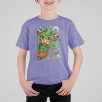 Funny Irish Highland Cow T Shirt For Kid St Patricks Day Gift