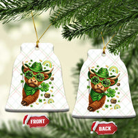 Funny Irish Highland Cow Ceramic Ornament St Patricks Day Gift