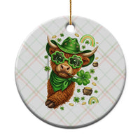Funny Irish Highland Cow Ceramic Ornament St Patricks Day Gift