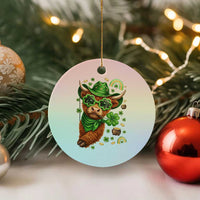 Funny Irish Highland Cow Ceramic Ornament St Patricks Day Gift