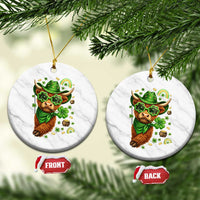 Funny Irish Highland Cow Ceramic Ornament St Patricks Day Gift
