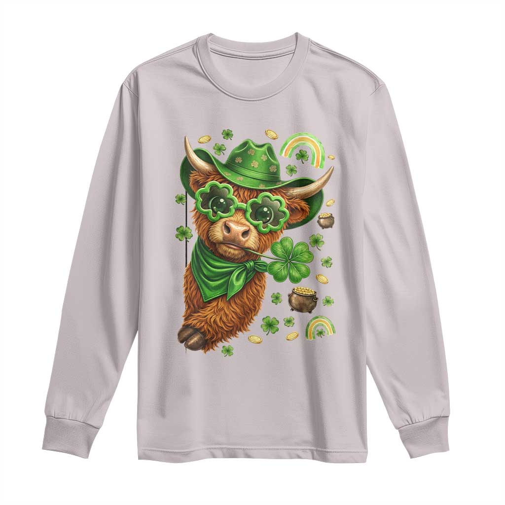 Funny Irish Highland Cow Long Sleeve Shirt St Patricks Day Gift