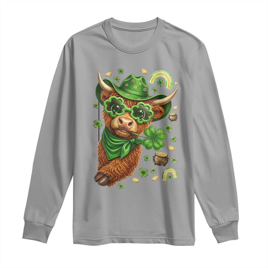 Funny Irish Highland Cow Long Sleeve Shirt St Patricks Day Gift