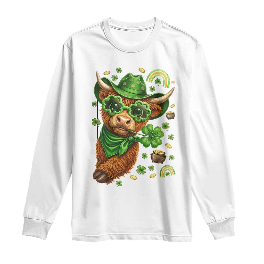 Funny Irish Highland Cow Long Sleeve Shirt St Patricks Day Gift